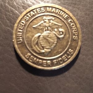 VINTAGE, UPDATED  BRASS COIN, MAKE OFFER.